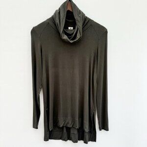 Tristan Cowl Neck Long-sleeve Tee/Tunic Dark Green Size XS